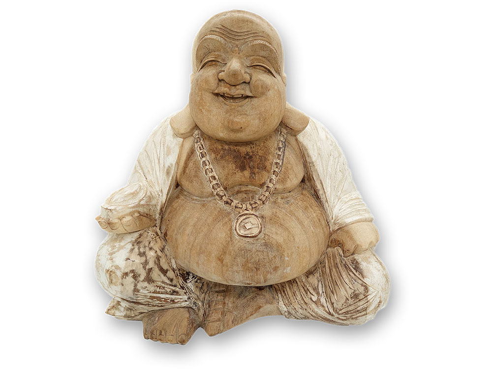 Lys Buddha træfigur – 40 cm Dekoration 2