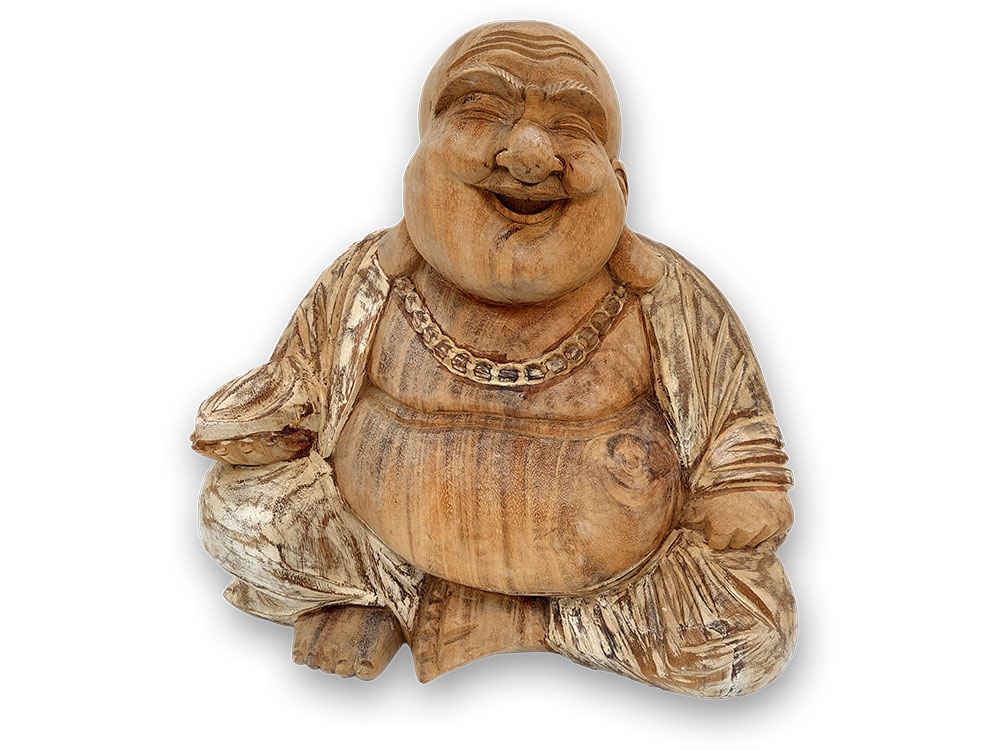Lys Buddha træfigur – 31 cm Dekoration 2