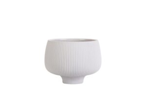 Kera riflet urtepotteskjuler – 15,5 cm – Lysegrå – Keramik – House of Sander Dekoration