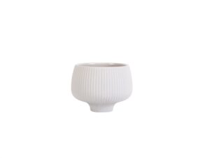 Kera riflet urtepotteskjuler – 9 cm – Lysegrå – Keramik – House of Sander Dekoration