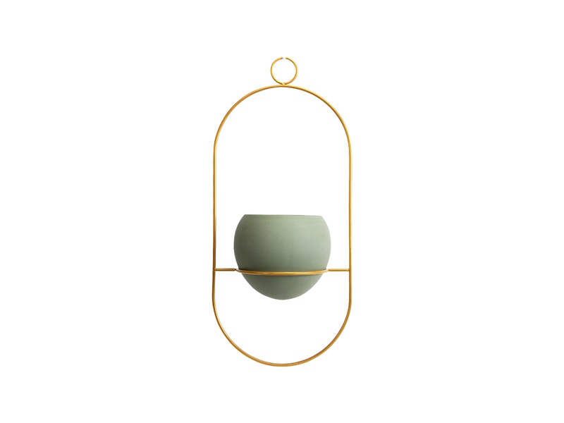 Kera hængende urtepotteskjuler – Olivengrøn/Guld – Keramik – House of Sander Dekoration 2