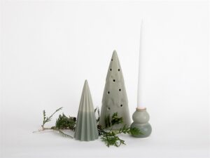 Julelysestage – Grøn – Porcelæn – House of Sander Dekoration 2