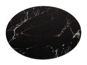 Oval dækkeserviet - Sort marmor look - HARD - Imiteret læder - House of Sander