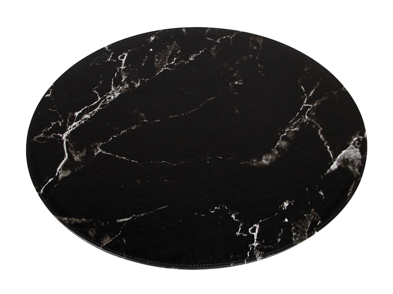 Oval dækkeserviet – Sort marmor look – HARD – Imiteret læder – House of Sander Dækkeservietter 2