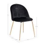 Geneve Velour Spisebordsstol – Sort – House Nordic Spisebordsstole 11