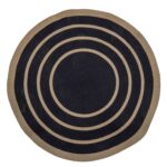 BLOOMINGVILLE Lune gulvtæppe, rund – natur/sort søgræs/jute (Ø120) - Kategori: Stilfulde plaids og tæpper 4 BLOOMINGVILLE Lune gulvtæppe, rund - natur/sort søgræs/jute (Ø120)