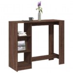 Barbord med hylde 124x46x103,5 cm konstrueret træ brun egetræ - Kategori: 4 Barbord med hylde 124x46x103,5 cm konstrueret træ brun egetræ
