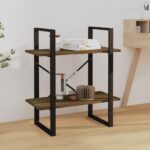 Bogreol m. 2 hylder 60x30x70 cm konstrueret træ brun egetræ - Kategori: Egetræshylder til hjemmet 4 Bogreol m. 2 hylder 60x30x70 cm konstrueret træ brun egetræ