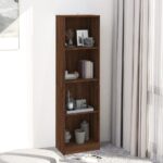 Bogreol m. 4 hylder 40x24x143 cm konstrueret træ brunt egetræ - Kategori: 4 Bogreol m. 4 hylder 40x24x143 cm konstrueret træ brunt egetræ