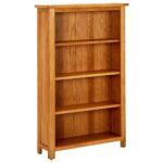 Bogreol med 4 hylder 70x22x110 cm massivt egetræ