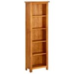 Bogreol med 5 hylder 45x22x140 cm massivt egetræ - Kategori: Egetræshylder til hjemmet 4 Bogreol med 5 hylder 45x22x140 cm massivt egetræ