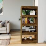 Bogreol/rumdeler 60x30x135 cm konstrueret træ røget egetræ - Kategori: 4 Bogreol/rumdeler 60x30x135 cm konstrueret træ røget egetræ
