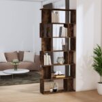 Bogreol/rumdeler 80x24x192 cm konstrueret træ røget egetræ - Kategori: 4 Bogreol/rumdeler 80x24x192 cm konstrueret træ røget egetræ