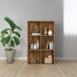 Bogreol/skænk 66x30x98 cm konstrueret træ røget egetræ - Kategori: Egetræshylder til hjemmet 4 Bogreol/skænk 66x30x98 cm konstrueret træ røget egetræ
