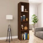 Bogreol/tv-skab 36x30x143 cm konstrueret træ brun egetræ - Kategori: 4 Bogreol/tv-skab 36x30x143 cm konstrueret træ brun egetræ