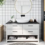 Bordplade til badeværelse 100x30x(2-4) cm massivt træ mørkebrun - Kategori: 4 Bordplade til badeværelse 100x30x(2-4) cm massivt træ mørkebrun