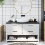 Bordplade til badeværelse 100x40x(2-6) cm massivt træ mørkebrun - Kategori: 4 Bordplade til badeværelse 100x40x(2-6) cm massivt træ mørkebrun