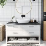 Bordplade til badeværelse 100x50x(2-4) cm massivt træ mørkebrun - Kategori: 4 Bordplade til badeværelse 100x50x(2-4) cm massivt træ mørkebrun