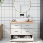 Bordplade til badeværelse 100x60x2 cm massivt træ ubehandlet - Kategori: 4 Bordplade til badeværelse 100x60x2 cm massivt træ ubehandlet