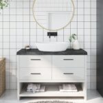 Bordplade til badeværelse 120x50x(2-6) cm massivt træ mørkebrun - Kategori: 4 Bordplade til badeværelse 120x50x(2-6) cm massivt træ mørkebrun