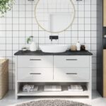 Bordplade til badeværelse 140x50x(2-4) cm massivt træ mørkebrun - Kategori: 4 Bordplade til badeværelse 140x50x(2-4) cm massivt træ mørkebrun