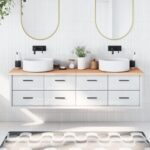 Bordplade til badeværelse 180x40x(2-4)cm massivt træ ubehandlet - Kategori: 4 Bordplade til badeværelse 180x40x(2-4)cm massivt træ ubehandlet
