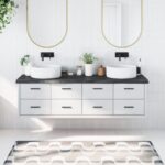 Bordplade til badeværelse 180x50x(2-6) cm massivt træ mørkebrun - Kategori: 4 Bordplade til badeværelse 180x50x(2-6) cm massivt træ mørkebrun