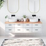 Bordplade til badeværelse 180x60x(2-4) cm massivt træ lysebrun - Kategori: 4 Bordplade til badeværelse 180x60x(2-4) cm massivt træ lysebrun