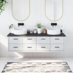 Bordplade til badeværelse 180x60x(2-4) cm massivt træ mørkebrun - Kategori: 4 Bordplade til badeværelse 180x60x(2-4) cm massivt træ mørkebrun
