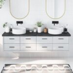 Bordplade til badeværelse 200x40x(2-6) cm massivt træ mørkebrun - Kategori: 4 Bordplade til badeværelse 200x40x(2-6) cm massivt træ mørkebrun