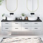 Bordplade til badeværelse 200x50x(2-6) cm massivt træ mørkebrun - Kategori: 4 Bordplade til badeværelse 200x50x(2-6) cm massivt træ mørkebrun