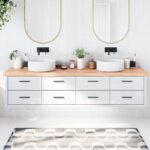 Bordplade til badeværelse 220x60x(2-6) cm massivt træ lysebrun - Kategori: 4 Bordplade til badeværelse 220x60x(2-6) cm massivt træ lysebrun