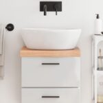 Bordplade til badeværelse 40x30x(2-6) cm massivt træ lysebrun - Kategori: 4 Bordplade til badeværelse 40x30x(2-6) cm massivt træ lysebrun