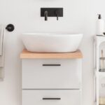Bordplade til badeværelse 40x50x(2-4) cm massivt træ lysebrun - Kategori: 4 Bordplade til badeværelse 40x50x(2-4) cm massivt træ lysebrun