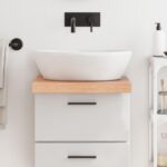 Bordplade til badeværelse 40x60x(2-6) cm massivt træ lysebrun - Kategori: 4 Bordplade til badeværelse 40x60x(2-6) cm massivt træ lysebrun