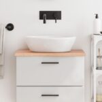 Bordplade til badeværelse 60x30x2 cm massivt træ lysebrun - Kategori: 4 Bordplade til badeværelse 60x30x2 cm massivt træ lysebrun