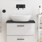 Bordplade til badeværelse 60x40x2 cm massivt træ mørkebrun - Kategori: 4 Bordplade til badeværelse 60x40x2 cm massivt træ mørkebrun