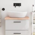 Bordplade til badeværelse 60x60x(2-4) cm massivt træ ubehandlet - Kategori: 4 Bordplade til badeværelse 60x60x(2-4) cm massivt træ ubehandlet