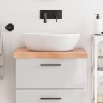 Bordplade til badeværelse 60x60x(2-6) cm massivt træ lysebrun - Kategori: 4 Bordplade til badeværelse 60x60x(2-6) cm massivt træ lysebrun