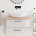 Bordplade til badeværelse 80x30x(2-6) cm massivt træ ubehandlet - Kategori: 4 Bordplade til badeværelse 80x30x(2-6) cm massivt træ ubehandlet