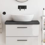 Bordplade til badeværelse 80x40x(2-6) cm massivt træ mørkebrun - Kategori: 4 Bordplade til badeværelse 80x40x(2-6) cm massivt træ mørkebrun