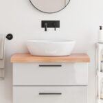Bordplade til badeværelse 80x60x(2-6) cm massivt træ lysebrun - Kategori: 4 Bordplade til badeværelse 80x60x(2-6) cm massivt træ lysebrun