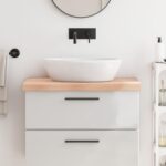 Bordplade til badeværelse 80x60x(2-6) cm massivt træ ubehandlet - Kategori: 4 Bordplade til badeværelse 80x60x(2-6) cm massivt træ ubehandlet