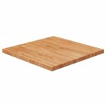 Firkantet bordplade 50x50x2,5 cm behandlet massivt eg lysebrun - Kategori: 4 Firkantet bordplade 50x50x2,5 cm behandlet massivt eg lysebrun