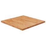 Firkantet bordplade 60x60x2,5 cm behandlet massivt eg lysebrun - Kategori: 4 Firkantet bordplade 60x60x2,5 cm behandlet massivt eg lysebrun