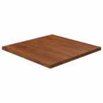Firkantet bordplade 60x60x2,5 cm behandlet massivt eg mørkebrun - Kategori: 4 Firkantet bordplade 60x60x2,5 cm behandlet massivt eg mørkebrun