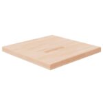 Firkantet bordplade 60x60x4 cm ubehandlet massivt egetræ - Kategori: 4 Firkantet bordplade 60x60x4 cm ubehandlet massivt egetræ