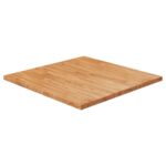 Firkantet bordplade 70x70x2,5 cm behandlet massivt eg lysebrun - Kategori: 4 Firkantet bordplade 70x70x2,5 cm behandlet massivt eg lysebrun