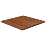 Firkantet bordplade 70x70x2,5 cm behandlet massivt eg mørkebrun - Kategori: 4 Firkantet bordplade 70x70x2,5 cm behandlet massivt eg mørkebrun