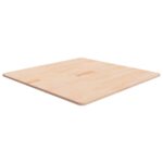 Firkantet bordplade 80x80x1,5 cm ubehandlet massivt egetræ